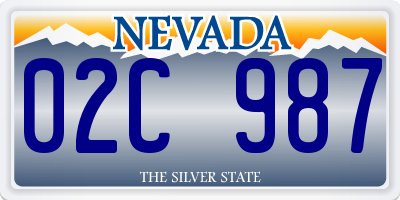 NV license plate 02C987
