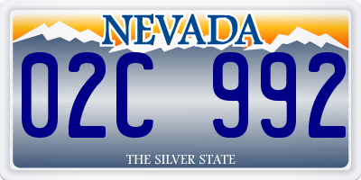 NV license plate 02C992