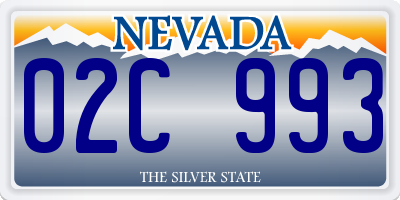NV license plate 02C993