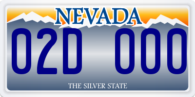 NV license plate 02D000