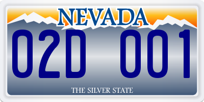 NV license plate 02D001