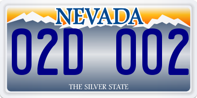 NV license plate 02D002