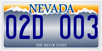 NV license plate 02D003