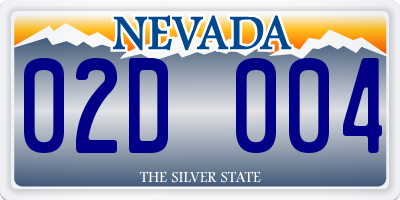 NV license plate 02D004