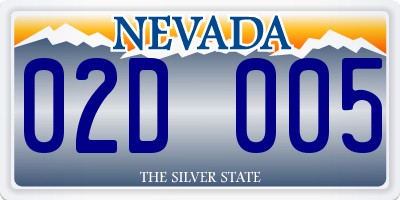 NV license plate 02D005