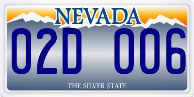 NV license plate 02D006