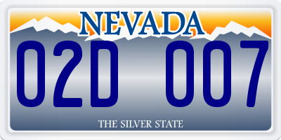 NV license plate 02D007