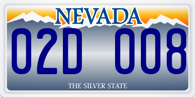 NV license plate 02D008