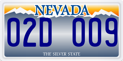 NV license plate 02D009