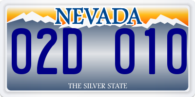 NV license plate 02D010