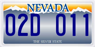 NV license plate 02D011