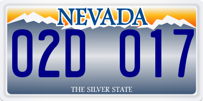 NV license plate 02D017