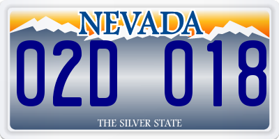 NV license plate 02D018