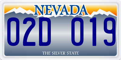 NV license plate 02D019