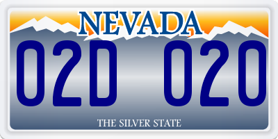 NV license plate 02D020