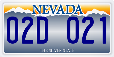 NV license plate 02D021