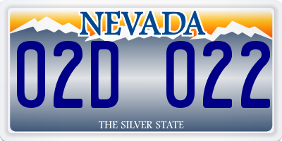 NV license plate 02D022