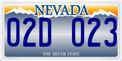 NV license plate 02D023