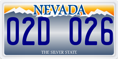 NV license plate 02D026