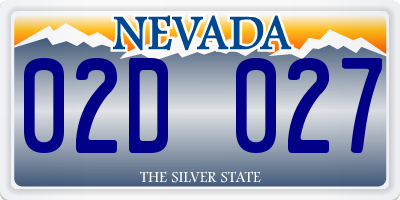 NV license plate 02D027