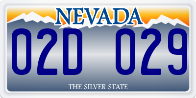 NV license plate 02D029