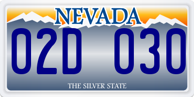 NV license plate 02D030