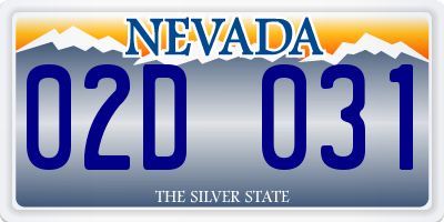 NV license plate 02D031