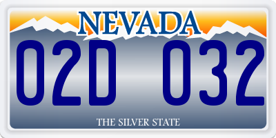 NV license plate 02D032