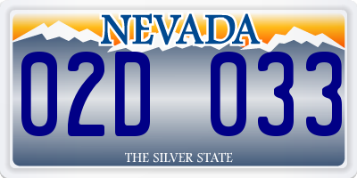 NV license plate 02D033