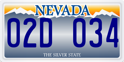 NV license plate 02D034