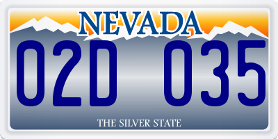 NV license plate 02D035