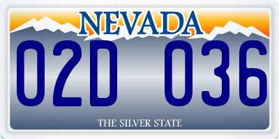 NV license plate 02D036