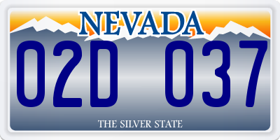 NV license plate 02D037