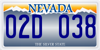 NV license plate 02D038