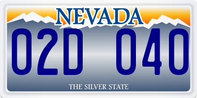 NV license plate 02D040