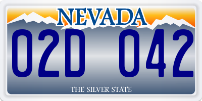 NV license plate 02D042