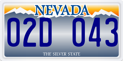 NV license plate 02D043