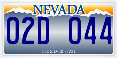 NV license plate 02D044