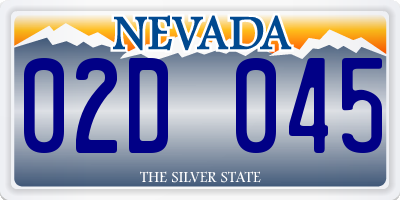 NV license plate 02D045