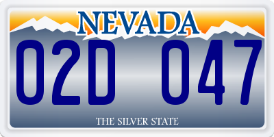 NV license plate 02D047