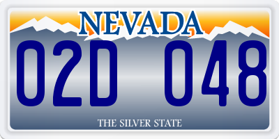 NV license plate 02D048