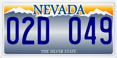 NV license plate 02D049