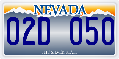 NV license plate 02D050