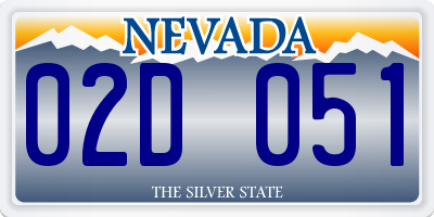 NV license plate 02D051