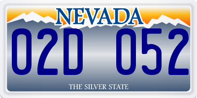 NV license plate 02D052