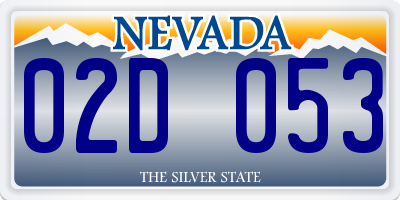 NV license plate 02D053