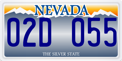 NV license plate 02D055