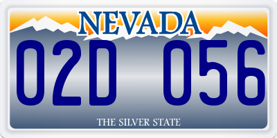 NV license plate 02D056