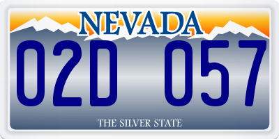 NV license plate 02D057