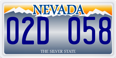 NV license plate 02D058